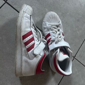Adidas Originals Men’s Pro Shell White and Red Sneakers - size 10.5